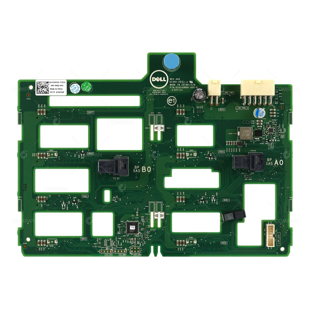 70YDP DELL BACKPLANE 8 BAY 3.5 SAS/SATA HDD FOR T330/T430/T630 070YDP